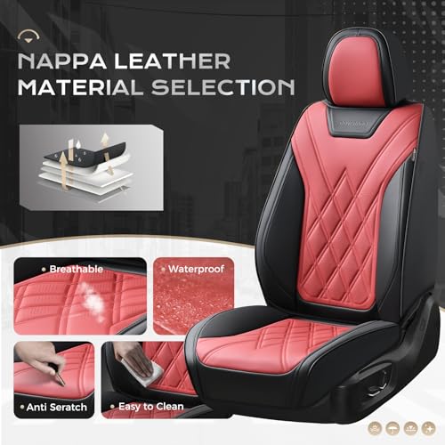Image of Coverado Car Seat Covers, Front Covers for Cars, Car Seat Cover Front Seats, Car Seat Protector Waterproof, Leather Car Seat Cushion, Universal Interior Covers Seat Protectors for Most Cars