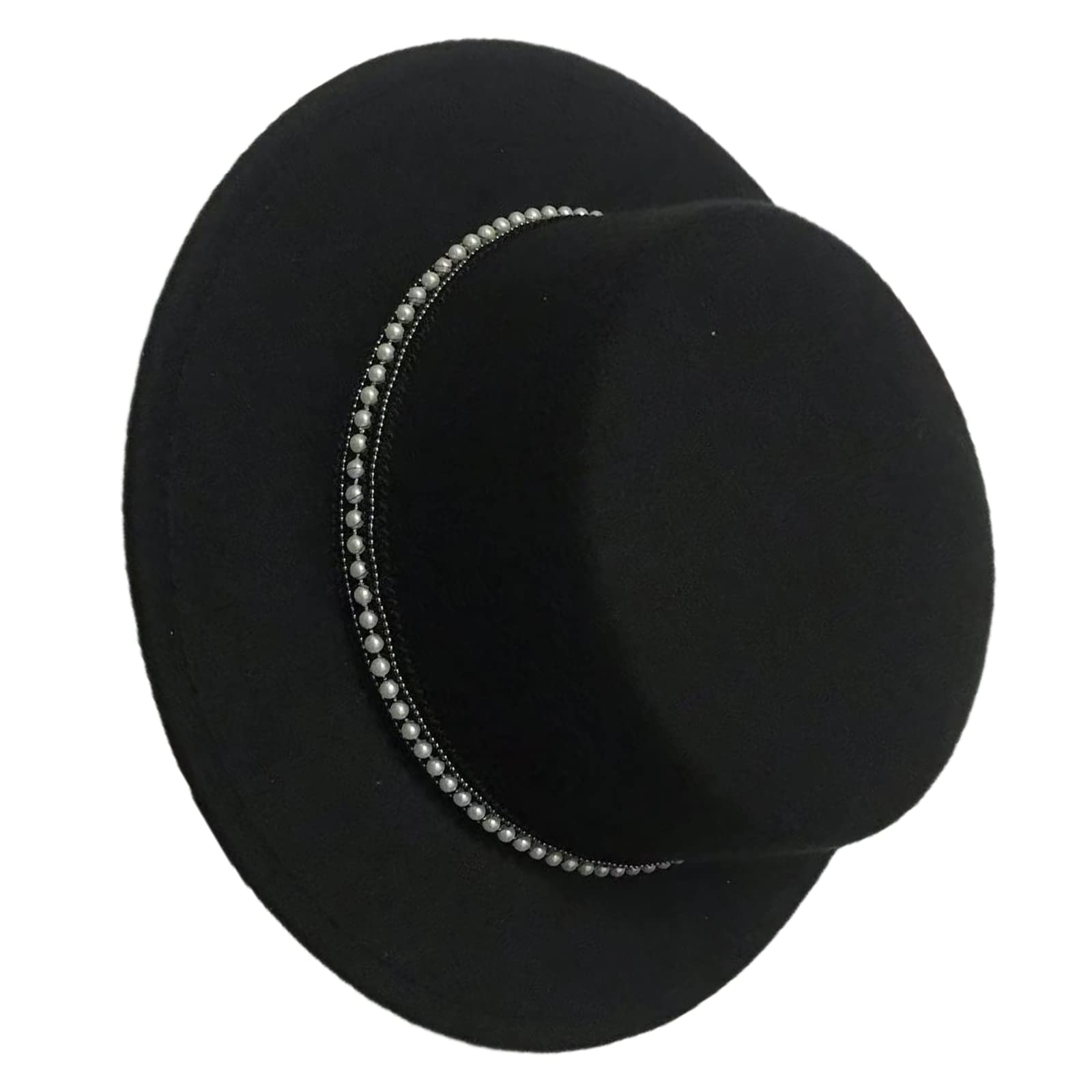 Cappello classico Fedora a tesa larga per donna uomo in feltro Panama Flat Top Jazz Cap con fascia rimovibile