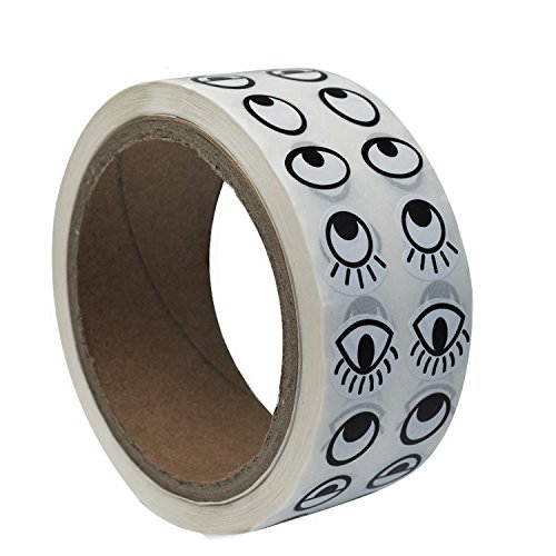 lependor black white eye stickers labels -2000 pcs per roll