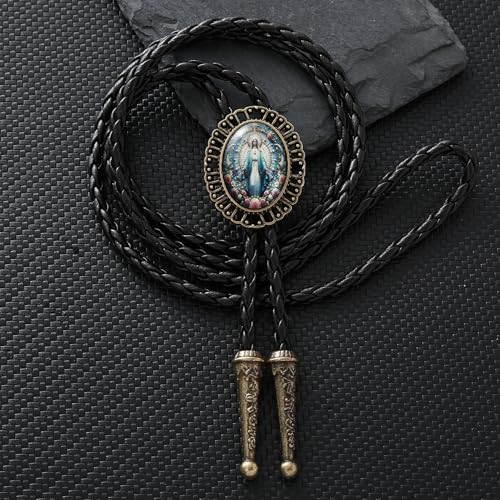 Image of Jeilwiy Bolo Tie for Men Western Cowboy Gothic Bolo Tie Necklace Halloween | Glow in Dark Bolo Tie for Men Women, 3D Halloween Bolo Tie, Gothic Western Ties, String Ties for Men Rodeo Leather Necktie