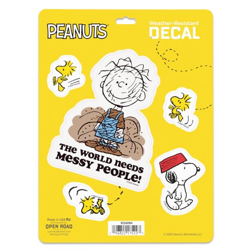 Image of Peanuts Pigpen The World Needs Messy People Adhesive Vinyl Decal Pack