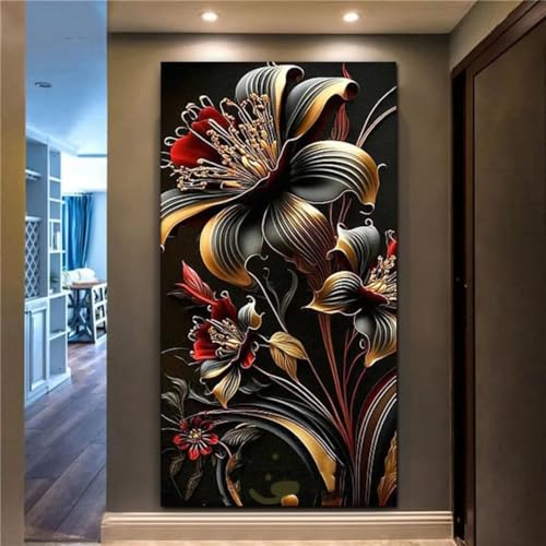 Peinture diamant fleur abstraite 80x160cm pour adultes et enfants