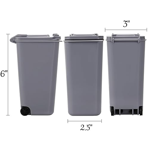 Miniatura 2 de Paquete de 12 mini basureros de escritorio, 22 onzas con tapa, pequeño cubo de basura de plástico para escritorio, soporte único para bolígrafos de