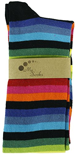 Image of Mysocks Unisex Extra Fine Combed Cotton Rainbow Socks | Seamless Toe | Reflect Your Style | Make Your Steps Enjoyable