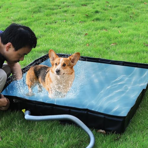 Ducha de Camping TVWVT Portable Shower Pan, bandeja plegable 41" x 41" x 5" con organizador de malla miniatura 7