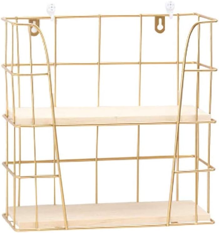 Wall Decoration Storage Rack Mounted Shelf Wrought Iron Box Living Room Bathroom Kitchen Layer