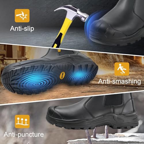 Men's Work & Safety Footwear, Shatterproof Composite Toe Boots, Antipruritic Work Boots, Zapatos de Trabajo Para Hombres3
