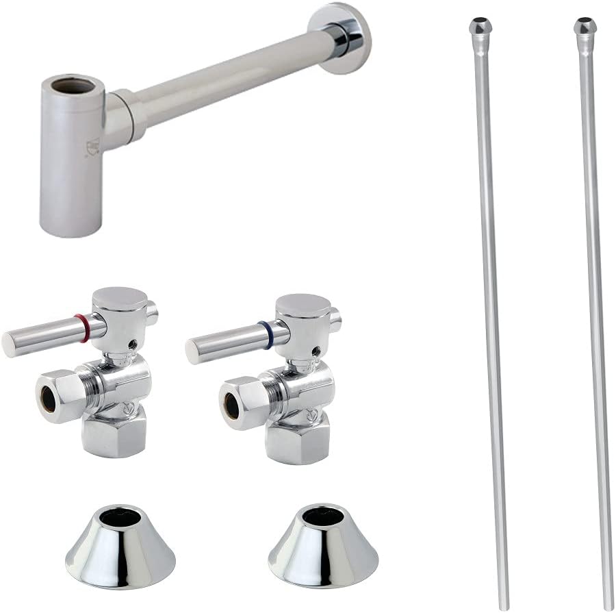 Kingston Brass CC43101DLLKB30 Contemporary Sink Installation Kit, Polished Chrome