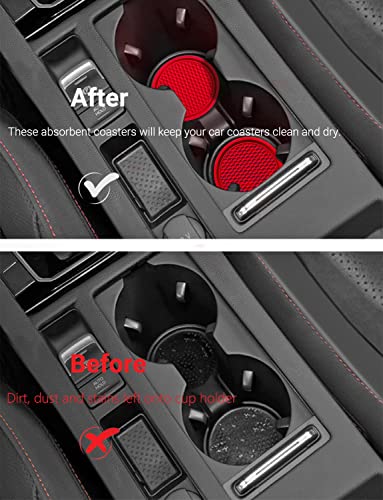 Juego 4 Posavasos Universales para Carros Rojo 2.7 Pulgadas miniatura 3