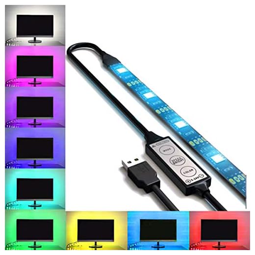 USB LED Lighting Strip for HDTV - Medium (78in / 2m) - Multi-Color RGB - USB LED Backlight Strip with Dimmer for Bias Lighting HDTV, Flat Screen TV LCD, Desktop Monitors, Kitchen Cabinets…