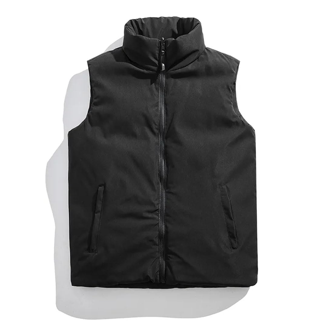 Vogrtcc Chaleco De Algodón De Tendencia Para Hombre Con Hombros Grandes Y Cálidos Y Engrosado Con Abrigos Dobles