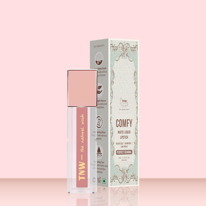 Image of TNW - Comfy Matte Liquid Lipstick | 03 Perfect Scandal | Weightless, Hydrating & Long-Wear | Shea Butter, Hyaluronic Acid & Jojoba Oil | Paraben-Free | 3ml