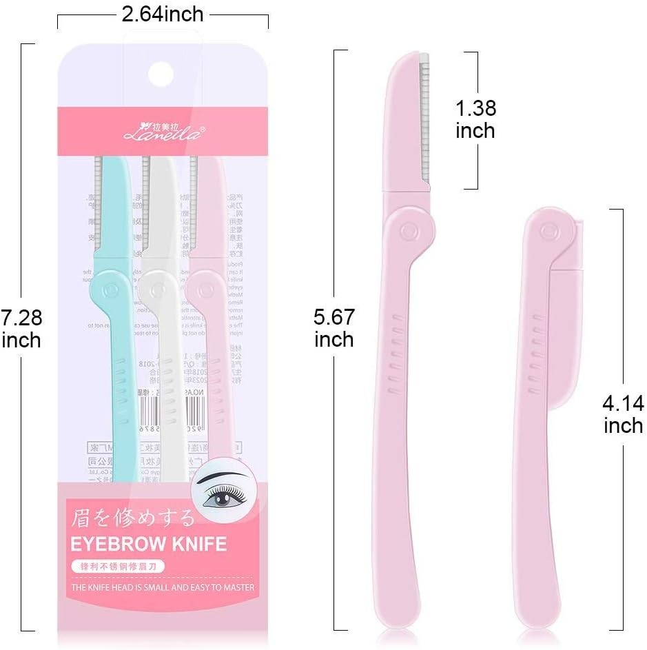 3 Pcs Eyebrow Razors Shaper Facial Hair Remover Women's Trimmer Shaver