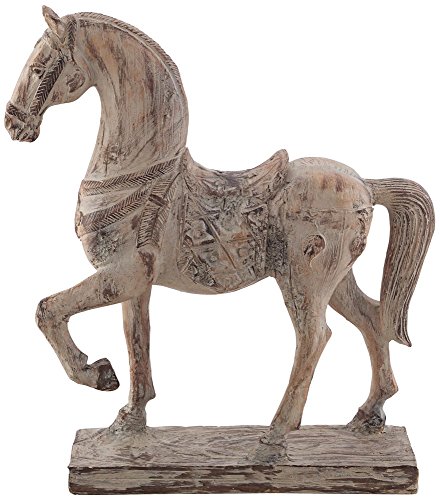Estatua de caballo rústico de resina 15.25 pulgadas alta