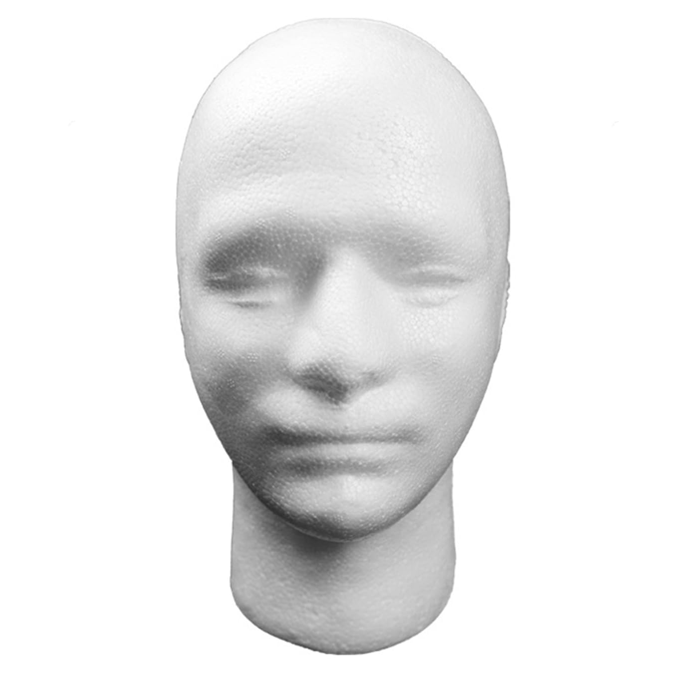 Male Wig Display Mannequin Head Stand Model foams Foam Wig Head Male Mannequin Hairpieces Display Holder Hats Headphone Headwear Stand Cosmetics Model Head Prop White