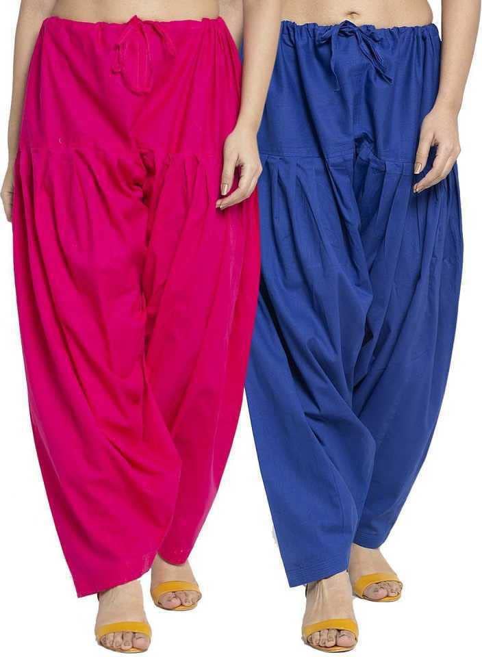 abrav Women's Traditional Cotton Semi Patiala Patiyala Panjabi Plain Salwar Combo Pack (Free Size, Pack of 2)-picture-3