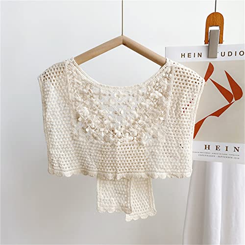 Shawl,Korean Shawl Cotton Shoulder Wrap Crochet Shawl Shrug Scarf Triangular Shawl Wraps Floral Knit Echarpe Scarves4
