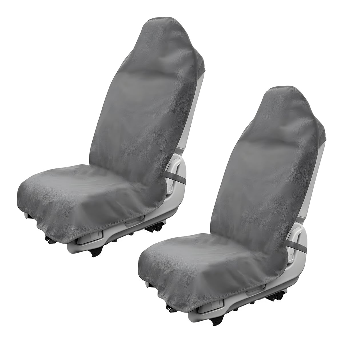 Photo 1 of DXNQ 2PCS Car Towel Seat Cover, Waterproof Sweating Non-Slip Premium Soft Towel Carseat Protector, Universal Machine Washable Car Truck SUV Front Seat Cover for Gym Workout Beach Hiking (Gray)