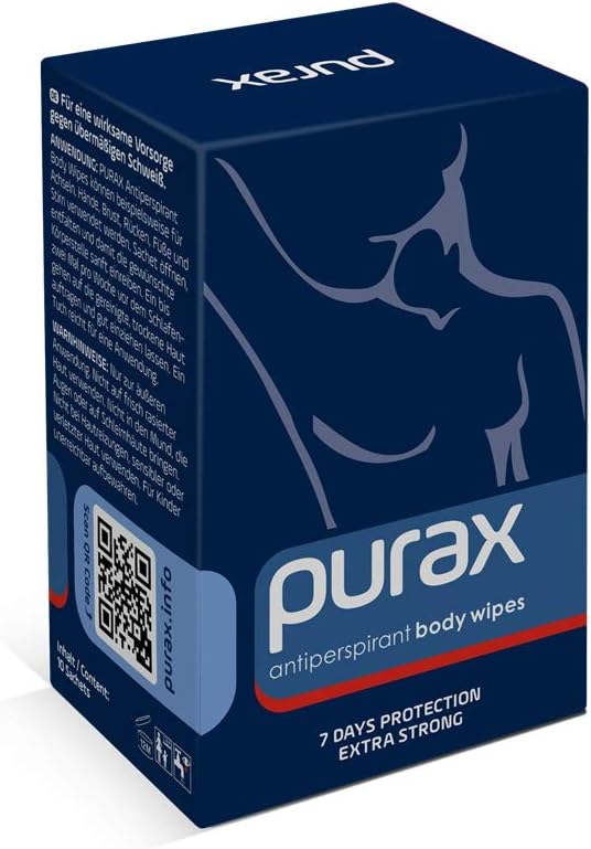 PURAX Anti-Perspirant Body Wipes 7 Day Protection Extra Strong 80 g ...