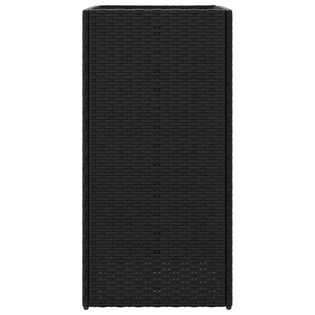 vidaXL Jardinière Noir 40x40x80 cm résine tressée, jardinière d'extérieur, bac à Fleurs, bac à tomates, jardinière de terrasse, bac à Pommes de Terre