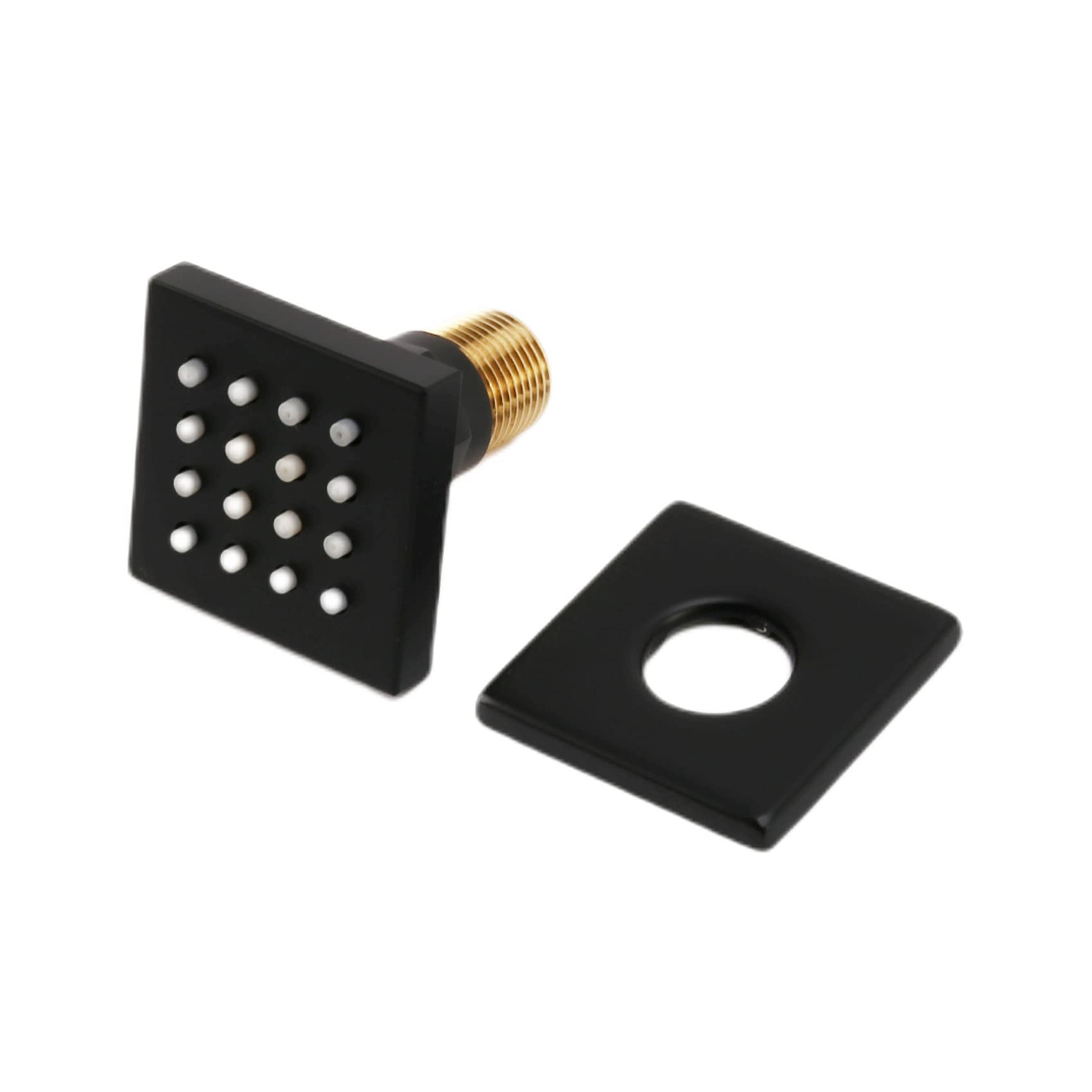 CTRLZS Shower Spa Brass Square Massage Body Body Shower Head, Brushed Matte Black