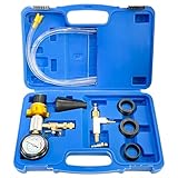 Sutekus Coolant System Refiller Kit Cooling System Vacuum Purge Radiator Coolant Refill Tool Vacuum Fill Coolant Tool with 4 Sizes Adapters for Car Van SUV Truck