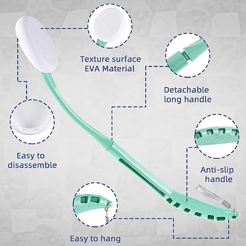 Image of Lotion Applicator for Back, 20.5 inch Back Lotion Applicator, Back Lotion Applicators for Your Back, Easy Reach and Washable, Back Self Tanner Applicator（Cyan）