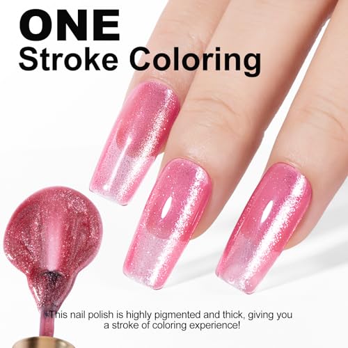 NXJ Infilila Esmalte Gel Ojo de Gato 15ML Rojo Rosa miniatura 5