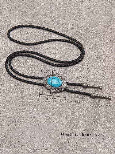 GelConnie Bolo Tie for Men Western Tie Silver Cowboy Tie Turquoise Bolo Tie Necklace American Indian Viking Bolo Tie for Women