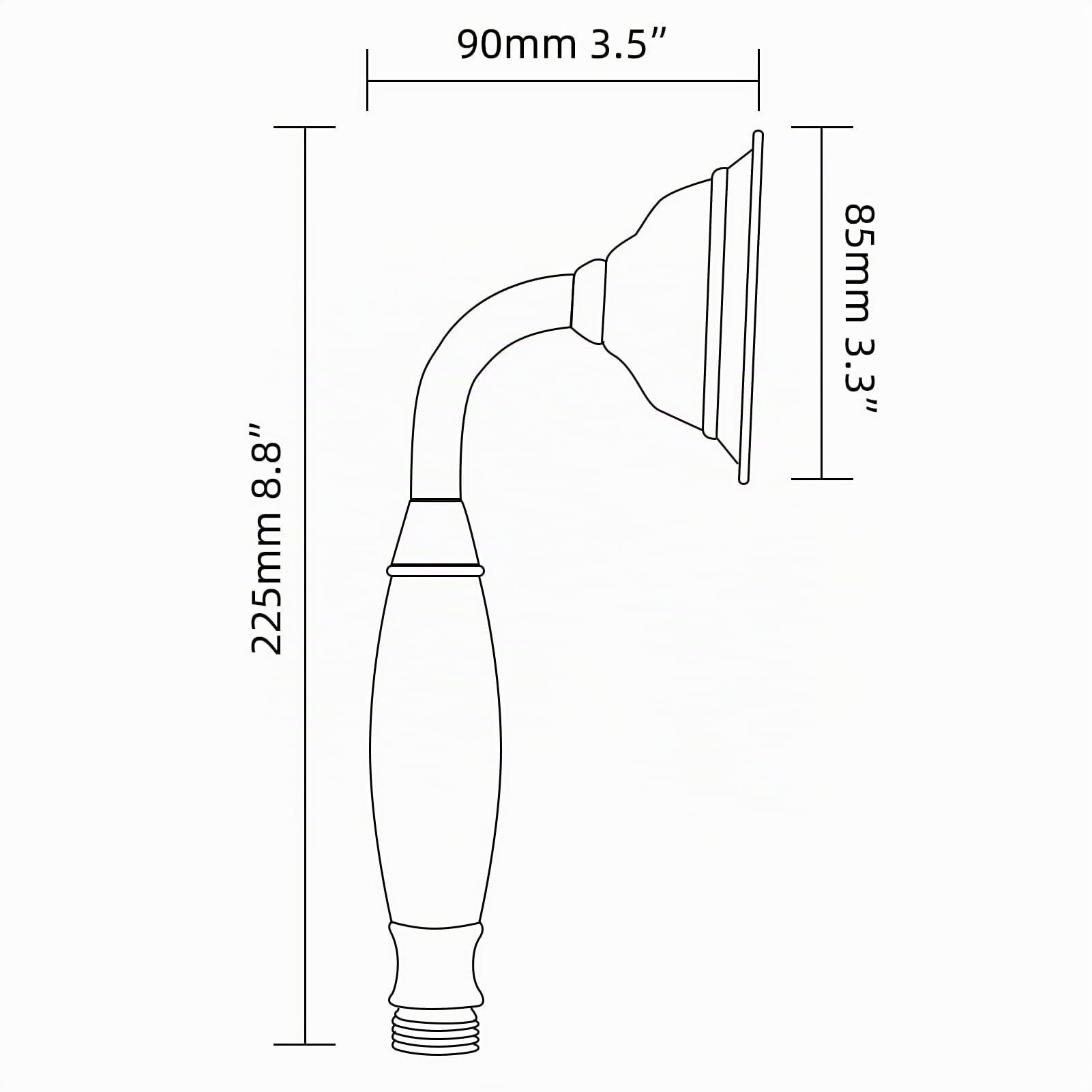 Tecmolog Set de Douche Noir Pommeau de Douche Rétro en Laiton avec Flexible et Support Mural, BS126BF