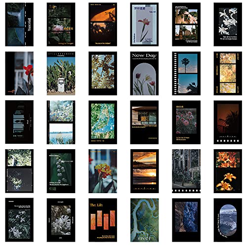 Indie Room Decor Wall Collage Kit Aesthetic, decoración de habitaciones, collage de tarjetas, impresión artística de pared para habitaciones, salones de dormir, expositor de fotos, 30 unidades Cover