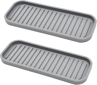 Mofason Silicone Soap Tray - Kitchen Soap Tray Sponge Tray 2 Pack Mist | Bathroom kitchen finishing tray, travel soap holder, soap and sponge sink organizer; for bar soap holder, dish sponge holder