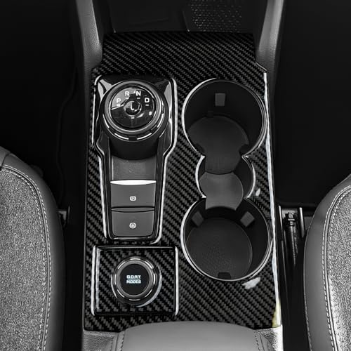Image of Car Carbon Fiber Gear Shift Control Panel Decal Interior Trim Cover Accessories for Ford Bronco Sport 2021 2022 2023 2024