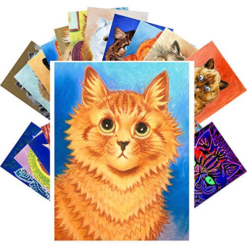 PIXILUV PSYCHEDELIC Cats by Louis Wain Lot de 24 cartes postales vintage Cover