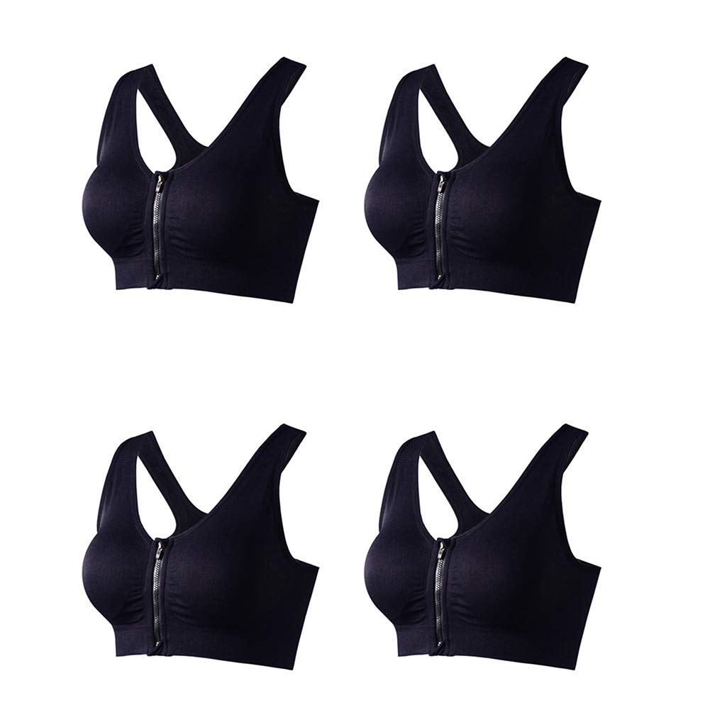 Rojeam Femme Soutien-Gorge de Sport Zippée Devant Soutiens-Gorge pour Fitness Jogging Yoga