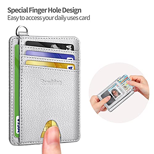 Image of Slim Minimalist Front Pocket Wallet, RFID Blocking Credit Card Holder Wallet with Detachable D-Shackle for Men Women