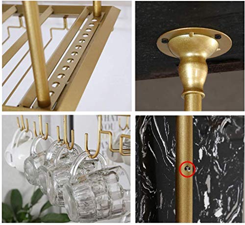 Porte-Bouteille Plafond en Fer Réglable Support Verres Suspendus