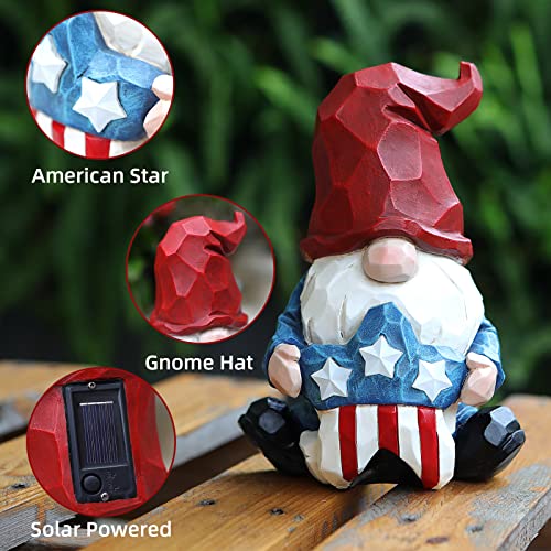Legifo Garden Gnomes Solar Light Outdoor Statues, Knomes Decor Outdoor For Yard Patio Lawn Garden Decor For Outside, Gnomes Gifts Decorations, Naughty Funny Gnomes With Patriotic Stars #TOP2
