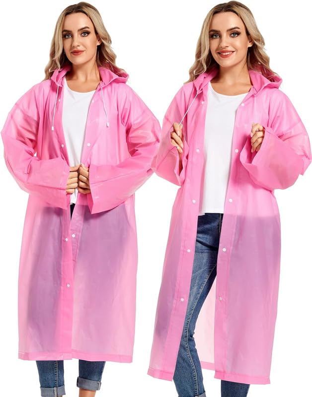 Image of OKARA EVA Waterproof Rain Coat Hooded Outdoor Water Resistant Suit Portable Men and Women