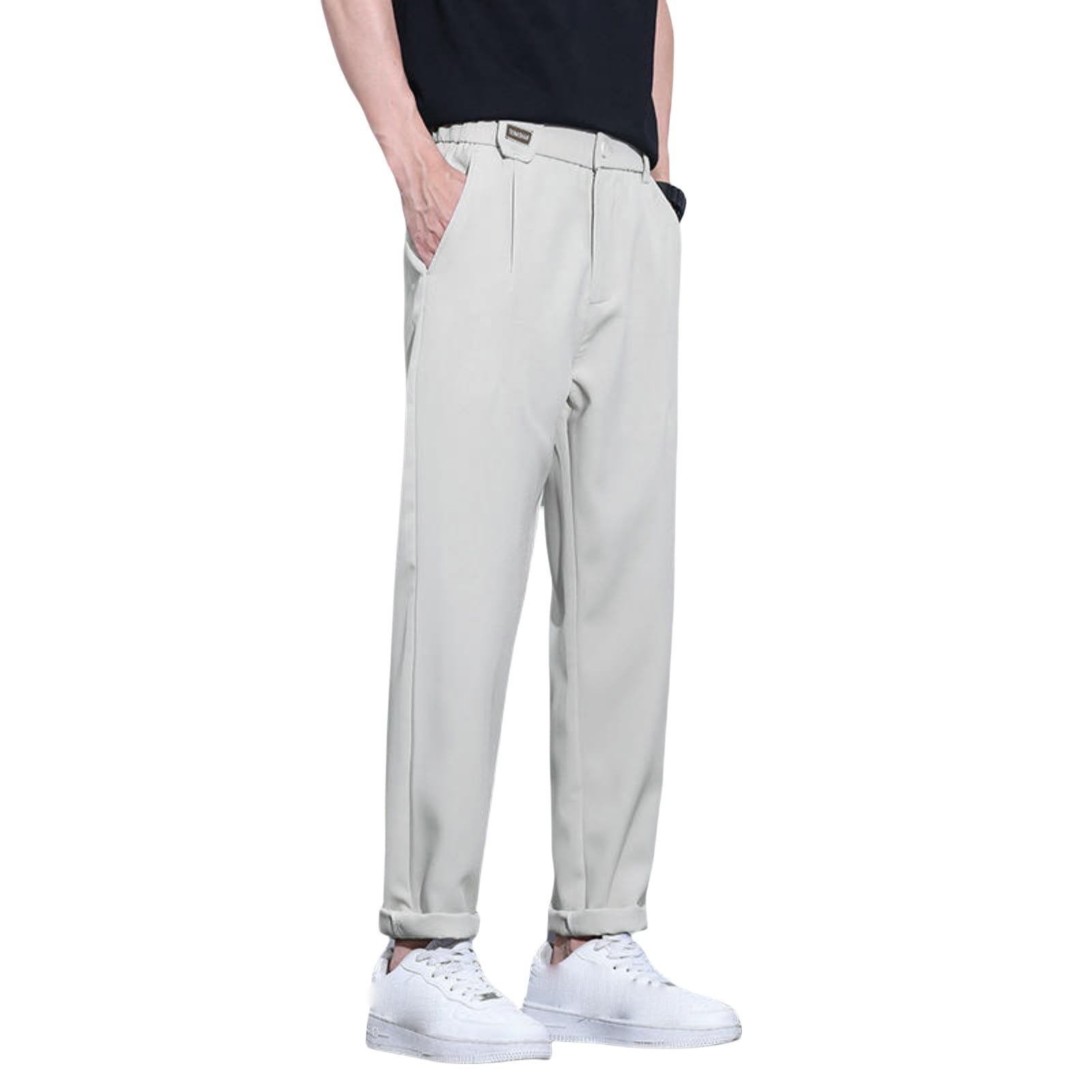 Pantaloni casual da uomo Primavera Estate Drappeggiato Nine-Tenths Tapered Slim Fit