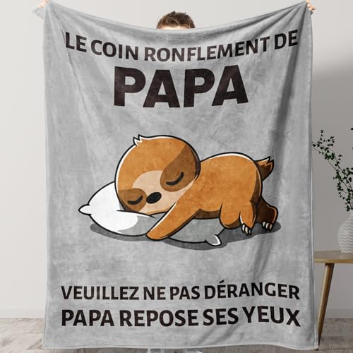 KAAYEE Cadeau Fete des Peres, Plaid Couverture Polaire Cadeau Papa, Cadeau Papa Anniversaire Noel Saint Valentin