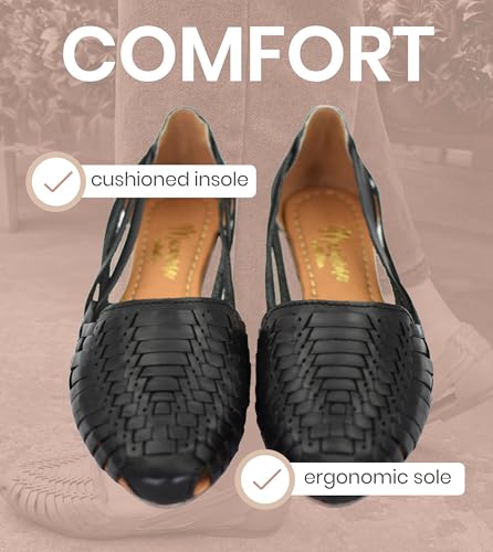 Image of Macarena Collection Womens Shoes Leather Sandals for Women | Huarache Handmade Mexican Sandals | Comfortable & Stylish Womens Sandals 2167