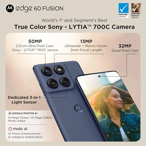 Image of Motorola Edge 60 Fusion 5G Slipstream 8GB RAM 128GB Storage 6.67 inch Display 50MP OIS Camera 5500mAh Battery Dimensity 7400 Processor 68W Turbo Charger Smartphone