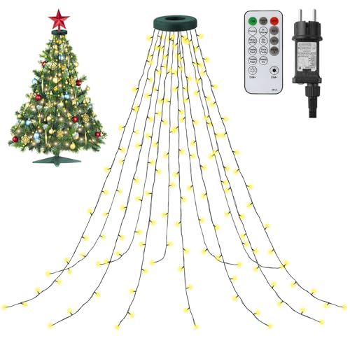 CNMTCCO Lichterkette Weihnachtsbaum, 2.5M 300LED Weihnachtsbeleuchtung...