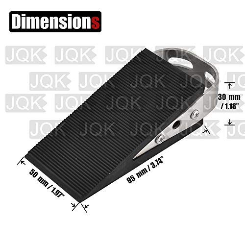 Jqk Heavy Duty Door Stopper Rubber Wedge, 304 Stainless Steel Security Door Stops Works On All Floor Types, Brushed(2 Pack), Dsb6-Bn-P2 #TOP1