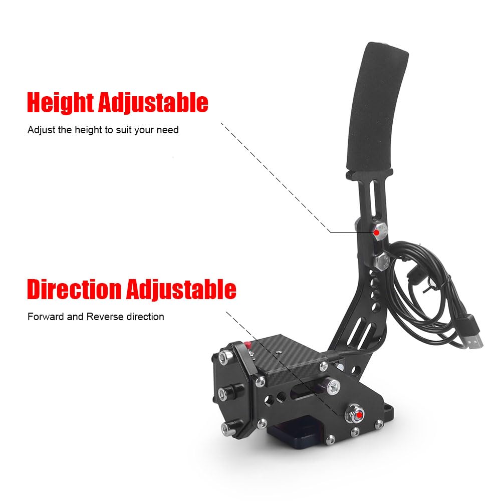 64Bit PC/PS4/PS5 USB Handbrake Upgrade SIM Racing Games Handbrake,PS4 & PS5 Support For Logitech G29,PC USB all Steering wheel available,1.8M Cable/With Fixing Clip/Reinforced Spring black
