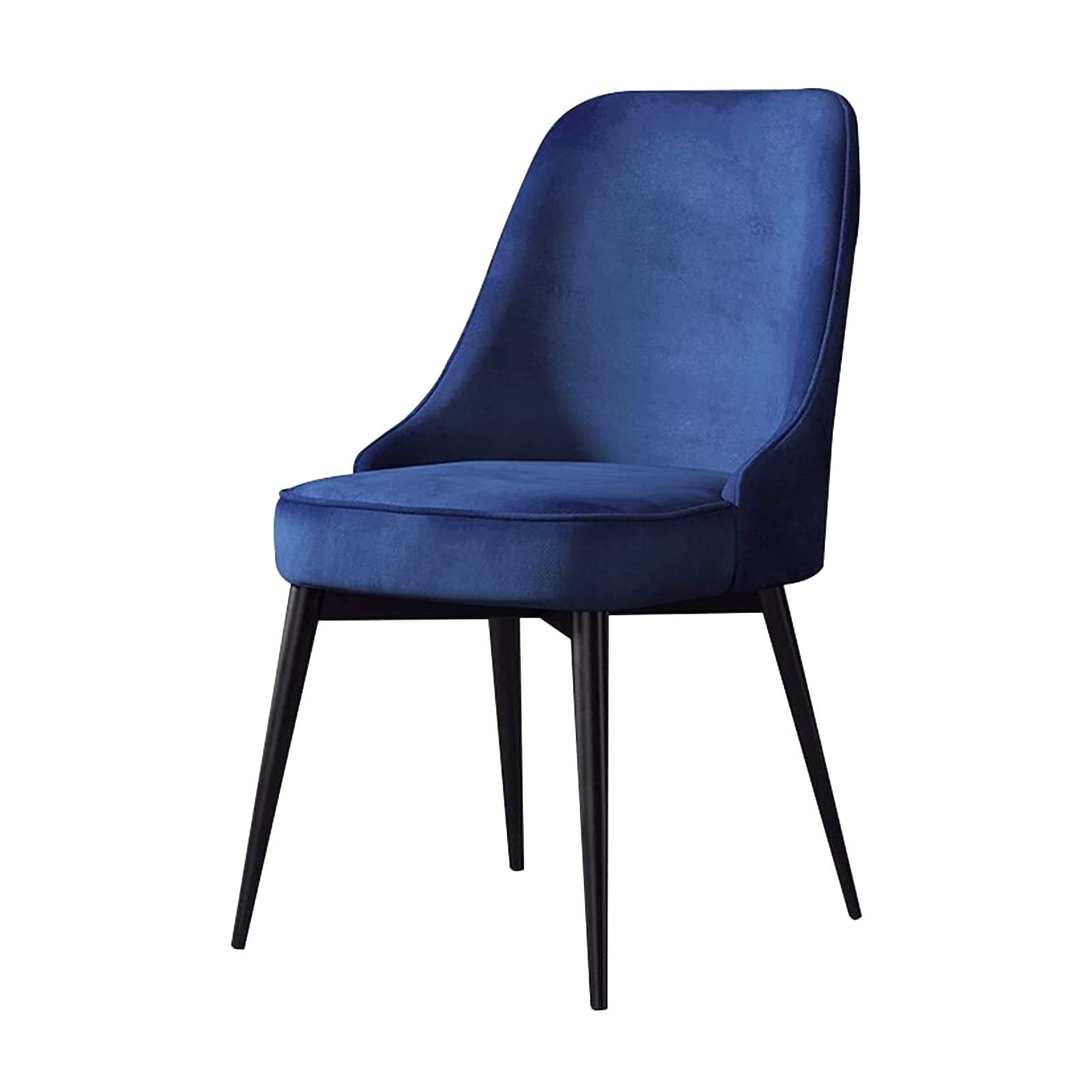 SJIALEN 1 Pcs Velvet Kitchen Chairs, with Black Legs Living Room Chairs for Office Lounge Dining Bedroom Makeup Chair Kitchen Chair (Color : Blue, Size : Black feet)