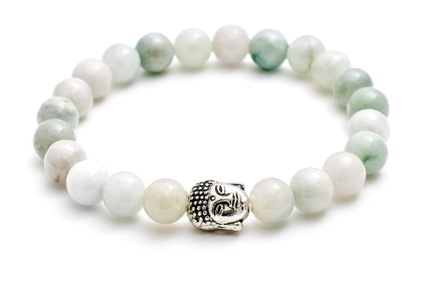 BERGERLIN Buddha Armband - Naturstein geprüft in Deutschland, mit echten Naturstein oder Lavastein Perlen - Naturstein Armband mit Echtheitszertifikat für Damen und Herren