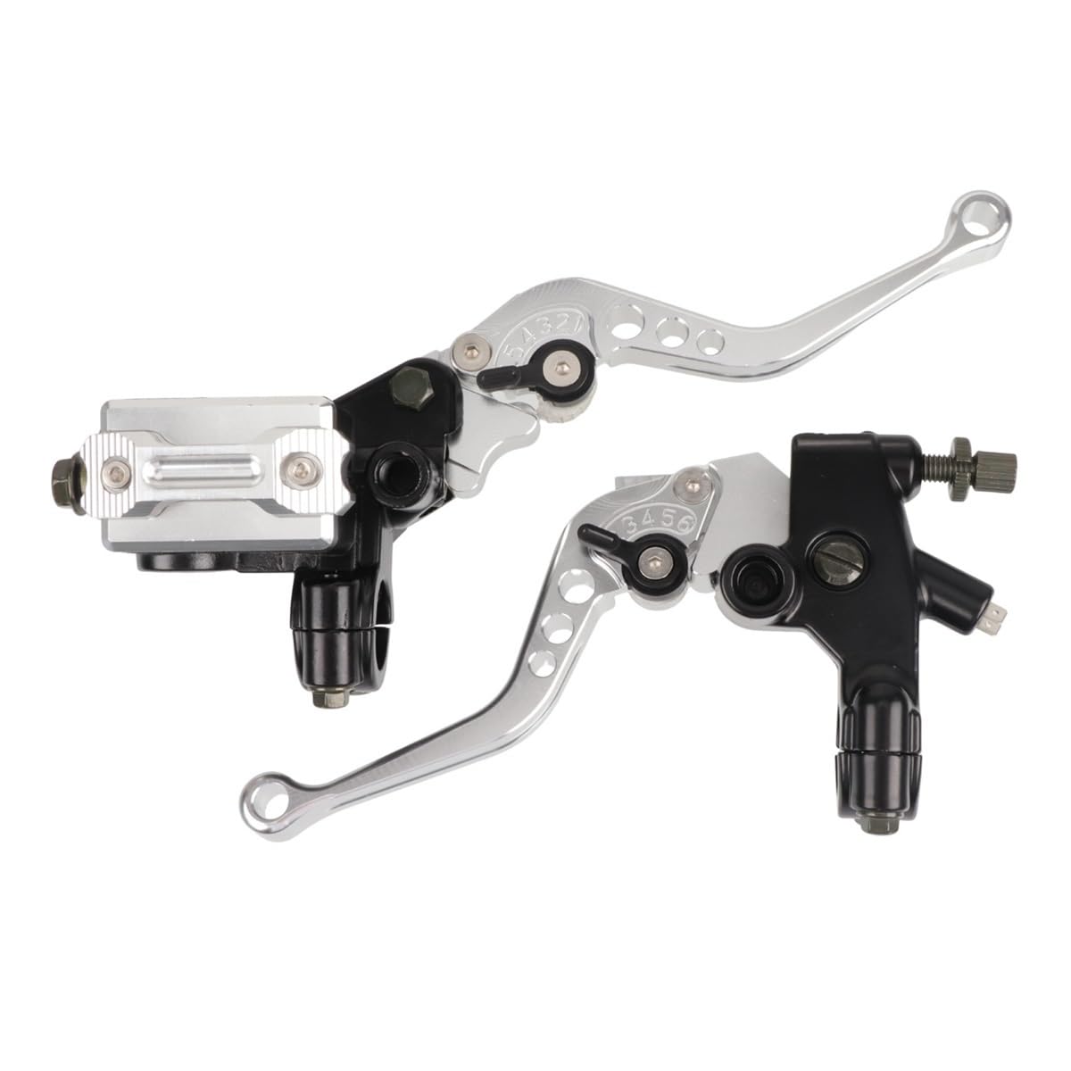 dxfXDFHDdr Motorcycle Clutch Brake Lever 1 Pair 7/8" 22mm 6-Gear Adjustable CNC Hydraulic Brake Clutch Master Cylinder Levers