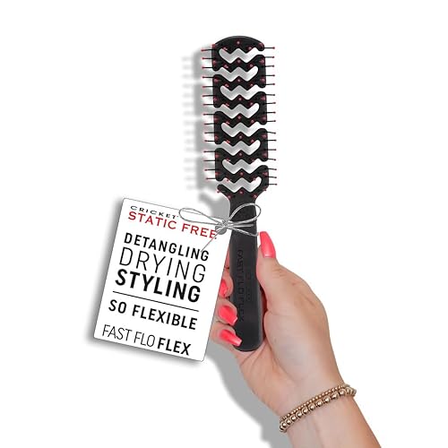 Críquet - Cepillo antiestático de flujo rápido y flexible con ventilación - Secado rápido, desenredante y para peinar - Cerdas antiestáticas para